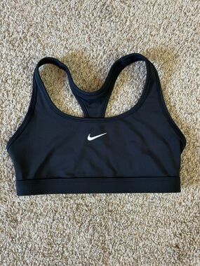 Nike Black Racerback Sports Bra with White Swoosh